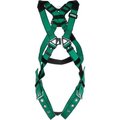 Msa Safety V-FORM Harness, Stainless Steel Hardware, Back D-Ring, Tongue Buckle Leg Straps STD 10197238